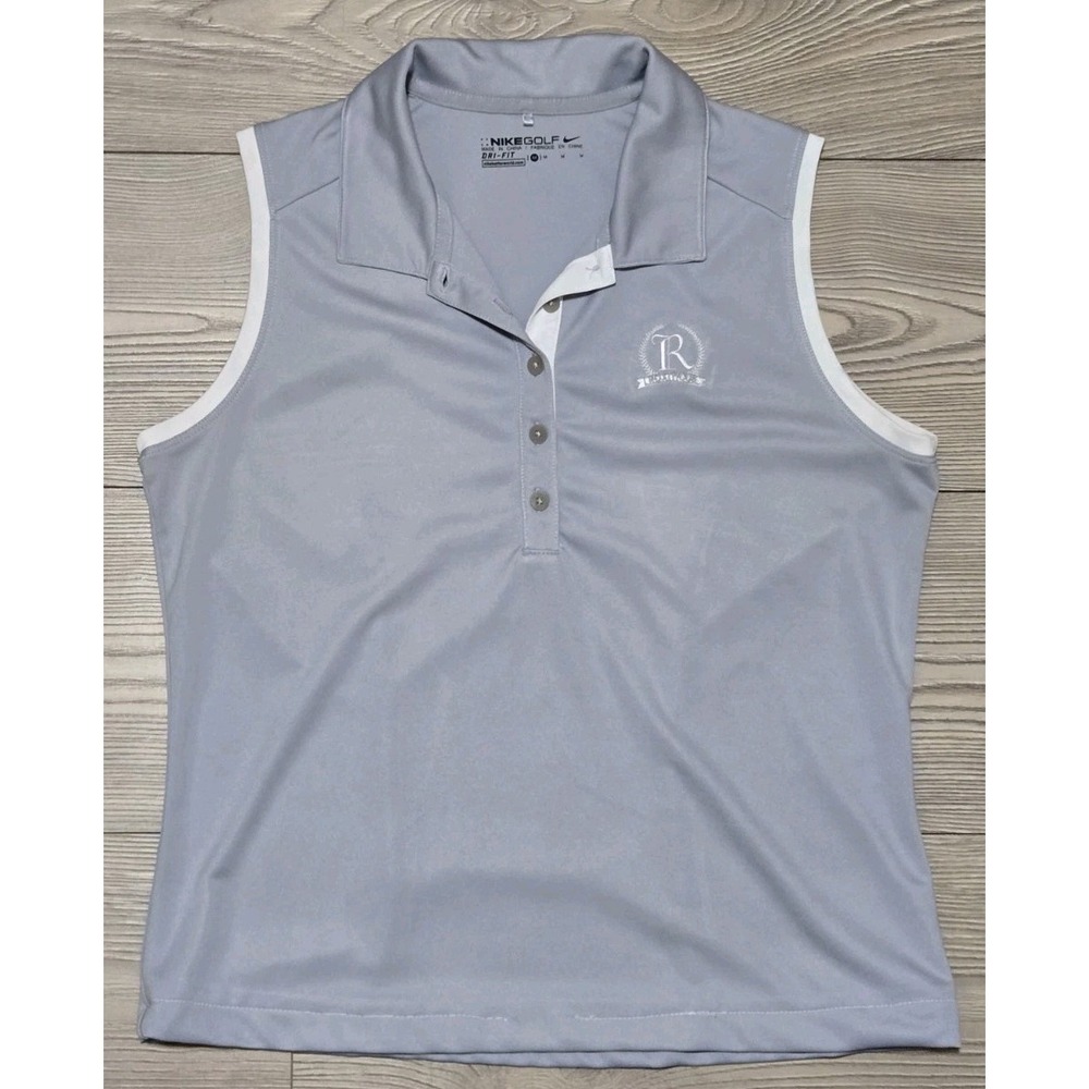 Nike Women’s Light Gray Sleeveless Polo Golf Top